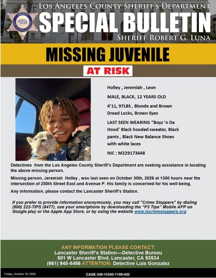 🚨 MISSING JUVENILE – AT RISK 🚨